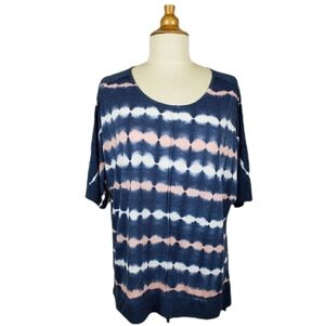 Green Tea Tie Dye Hi Low Hem T Shirt M